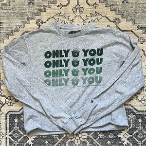 Smokey the Bear Gray Long Sleeve Cropped Top